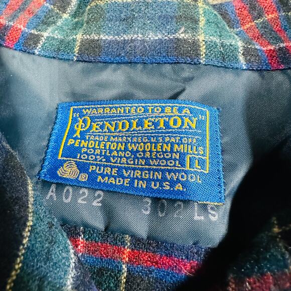 Vintage Pendleton Shirt Men Large Wool Flannel 70s Lodge Allison Tartan - Picture 9 of 12